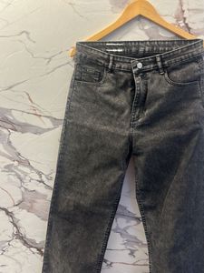 Gray High west Wide Leg Jeans Waist-28