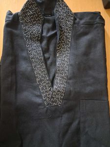 black Embroidered Kurta