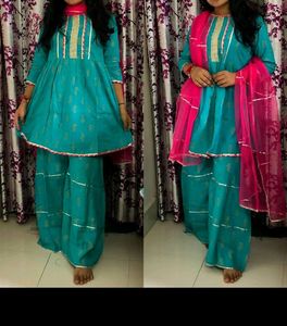 Stylum Turquoise Kurta Sharara Set With Dupatta