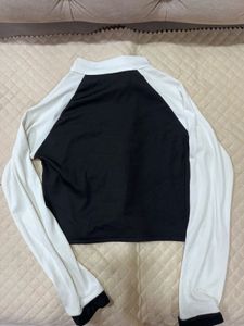 Y2K Black &amp; White Zip-Up Jacket