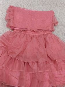 Pink Ruffled Top &amp; Skirt Set
