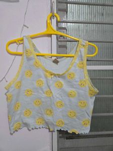 Cute Smiley Face Crop Top