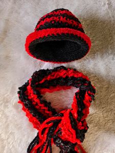 Handmade Crochet Beanie Cap With Stole