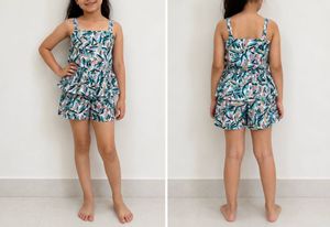 Girls Tropical Print Ruffle Set