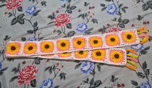 Handmade Crochet Sunflower Scarf