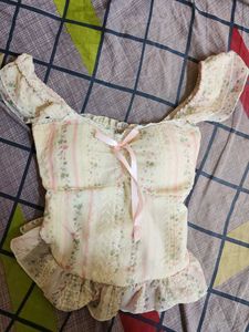 Vintage Floral Lace Corset Top