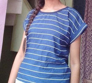 Blue Check Top For Women's Lining to
