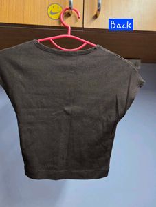 Zara Stylish Brown Cap Sleeve Top