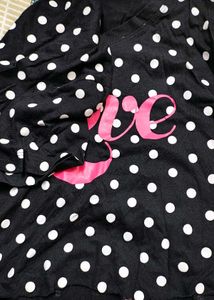 Black &amp; White Polka Dot "Love" T-Shirt