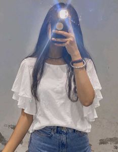 Off White Flutter Sleeve Top