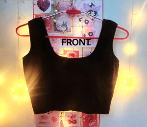 Black Sleeveless Crop Top