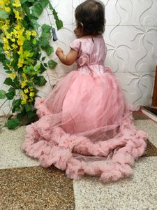 Pink Tulle Ruffle Dress
