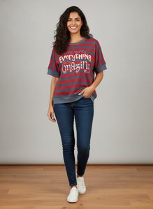 Striped T-Shirt "Everything will be Amazing"