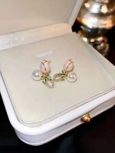 Elegant Pearl &amp; Tulip Earrings
