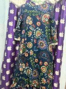Blue Floral Kurta Set