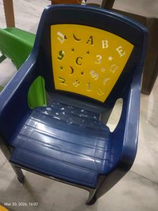 Blue Kids Chair with Alphabet Design