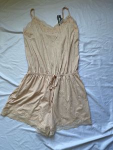 Lace Trimmed Sleep Romper