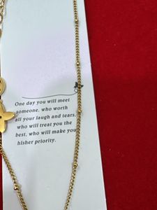 Gold Tone Letter Pendant Necklace