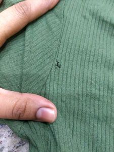Olive Green Textured T-Shirt