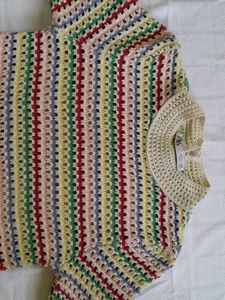 Zara Crocheted Striped Top
