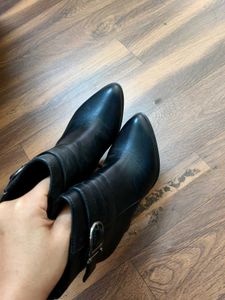 Black Leather Ankle Boots