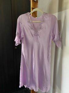 Elegant Purple Silk Nightdress