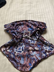 Paisley Print Off-Shoulder Top