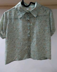 printed green casual shirt