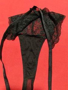 George Black Lace Thong Brief