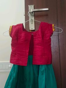 Beautiful Teal &amp; Maroon Ethnic Dress