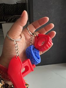 Set of 3 Unique 3D Printed Keychains