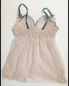 Qmomo pink and black Lace Gothic Babydoll top