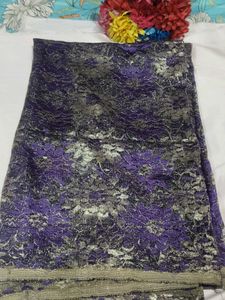 Elegant Purple Lace Saree with.blouse