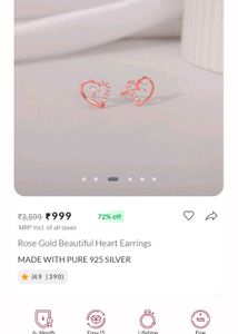 Rose Gold Heart Earrings