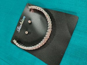 New Sliver Necklace With Earings