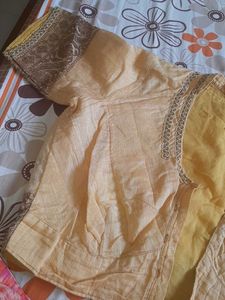 new cream high neck Elegant Ethnic Blouse