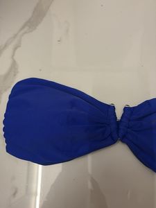 Vibrant Blue Strapless Bikini Top