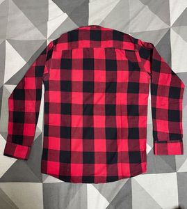 Men's Red &amp; Black Plaid Shirt