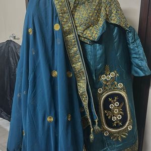 Teal EmbroideredLehnga
