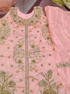 Peach Embroidered Salwar Suit