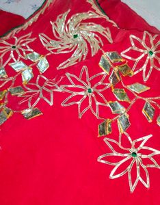 handmade kacha gota patti work saree