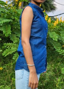 Sleeveless Denim Shirt