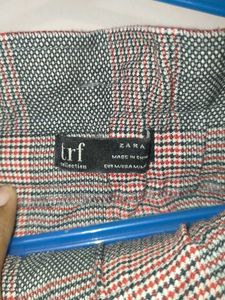 Plaid Paperbag Waist Skirt with Belt