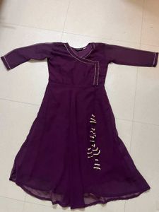 Elegant Purple Anarkali Kurta Set