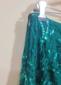 Elegant Green Sequined Jumpsuit For 36 Bust