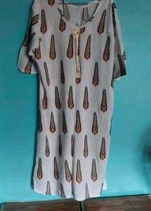 Stylish Printed Kurti white