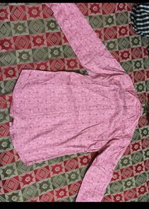 Evion Men's Pink Casual Patterned Shirt