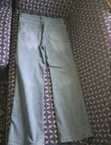 Grey Wide-Leg Jeans with top