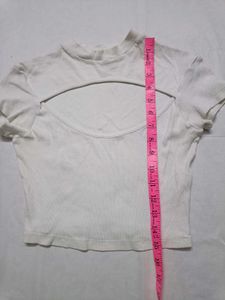 BAE SIC White Cut-Out Crop Top