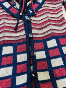 Vintage Patterned Knit Cardigan